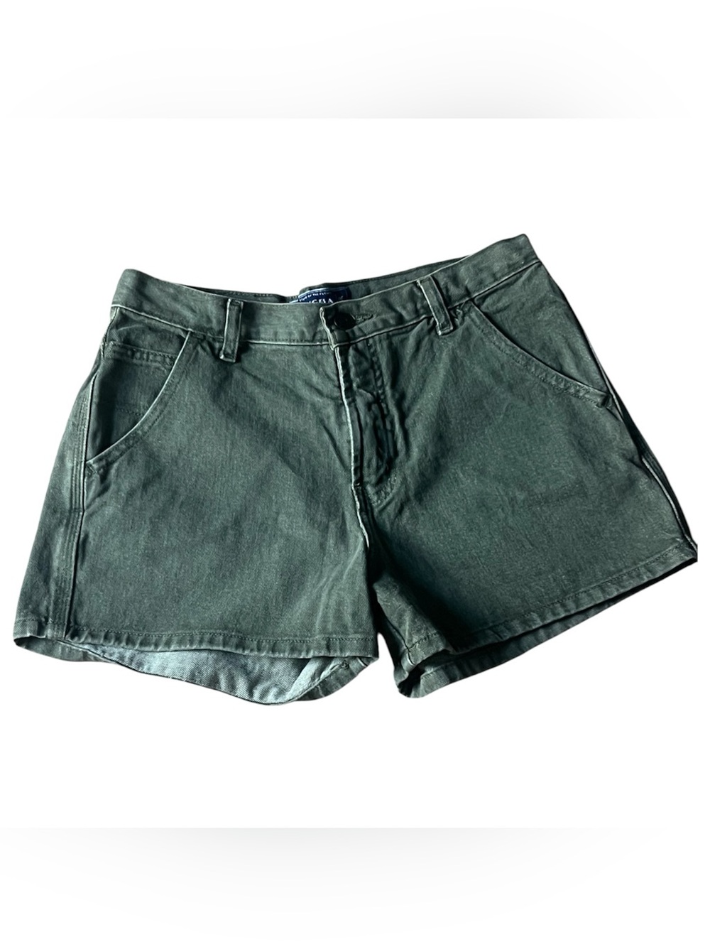 Angela Jeans Olive Green Denim Shorts Size 11 NWT